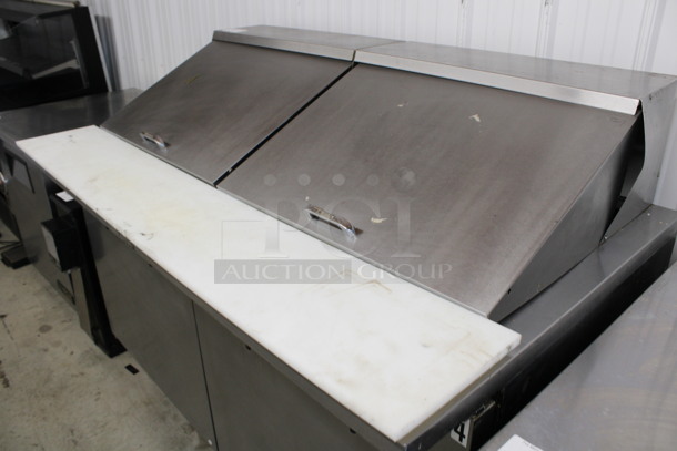 2013 True Model TSSU-60-24M-B-ST Stainless Steel Commercial Sandwich Salad Prep Table Bain Marie Mega Top w/ Cutting Board on Commercial Casters. 115 Volts, 1 Phase. 60x35x47. Tested and Working! - Image 3 of 8