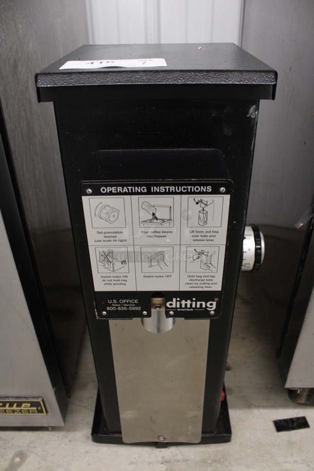 Ditting Model KR1203 Metal Commercial Countertop Coffee Bean Grinder. 120 Volts, 1 Phase. 10x12.5x25. Tested and Working! - Image 1 of 6