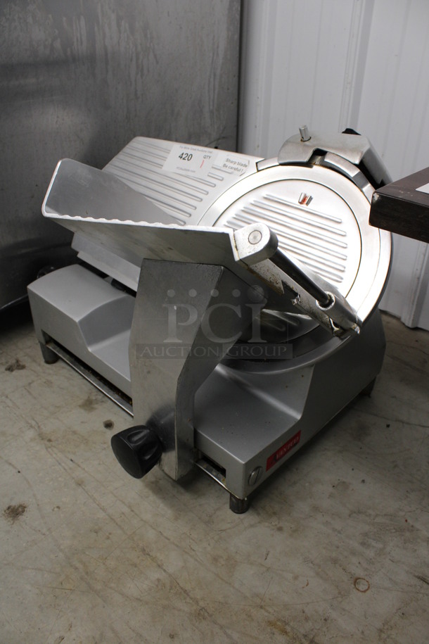Stainless Steel Commercial Countertop Meat Slicer w/ Blade Sharpener. 24x20x18. Tested and Working! - Image 4 of 7