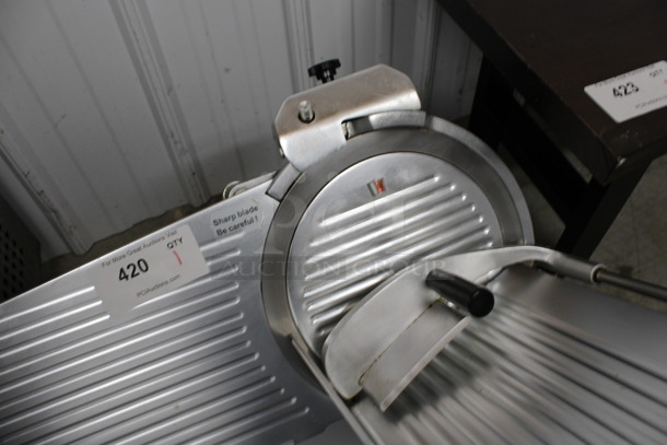 Stainless Steel Commercial Countertop Meat Slicer w/ Blade Sharpener. 24x20x18. Tested and Working! - Image 6 of 7