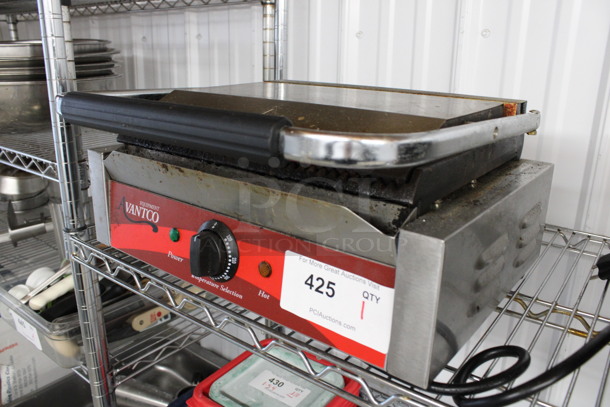 Avantco Stainless Steel Commercial Countertop Panini Press. 115 Volts, 1 Phase. 17x15x8. Tested and Working! - Image 4 of 5