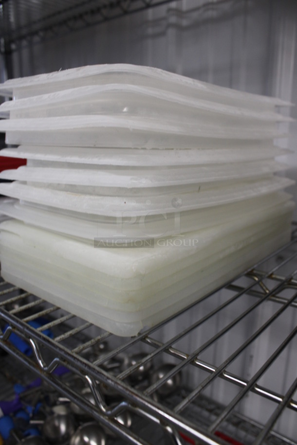 ALL ONE MONEY! Lot of 13 Clear Poly 1/3 Size Drop In Bin Lids! - Image 3 of 3