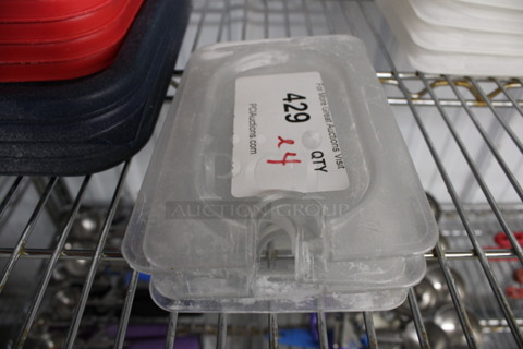 ALL ONE MONEY! Lot of 4 Clear Poly 1/9 Size Drop In Bin Lids!