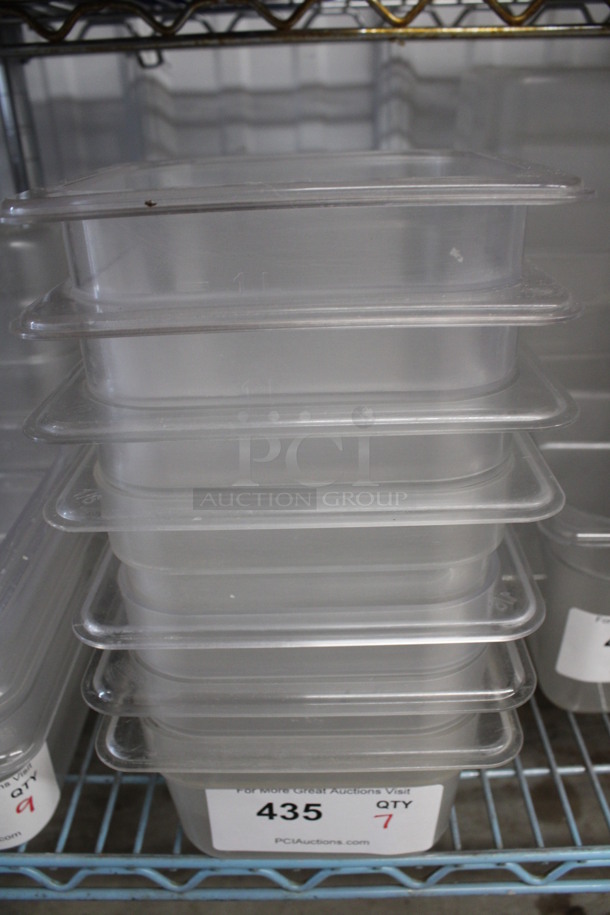 ALL ONE MONEY! Lot of 7 Clear Poly 1/6 Size Drop In Bins! 1/6x4 - Image 1 of 3