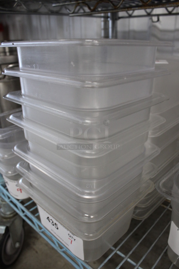 ALL ONE MONEY! Lot of 12 Clear Poly 1/6 Size Drop In Bins! 1/6x4 - Image 2 of 3