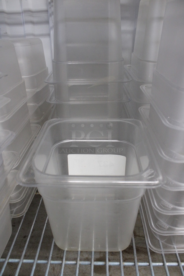 ALL ONE MONEY! Lot of 7 Clear Poly 1/6 Size Drop In Bins! 1/6x6 - Image 1 of 3