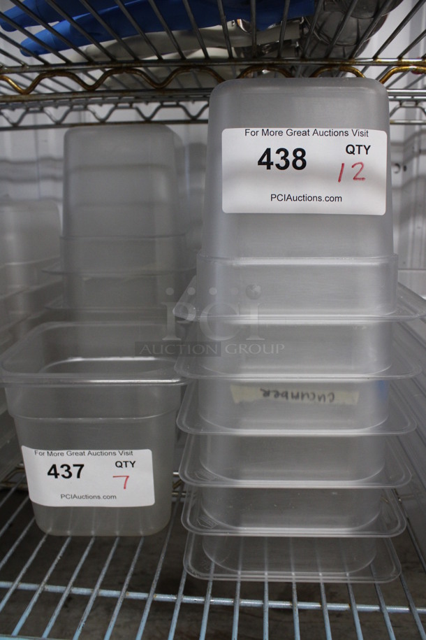 ALL ONE MONEY! Lot of 7 Clear Poly 1/6 Size Drop In Bins! 1/6x6 - Image 3 of 3