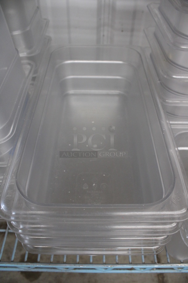 ALL ONE MONEY! Lot of 4 Clear Poly 1/3 Size Drop In Bins! 1/3x4 - Image 2 of 3