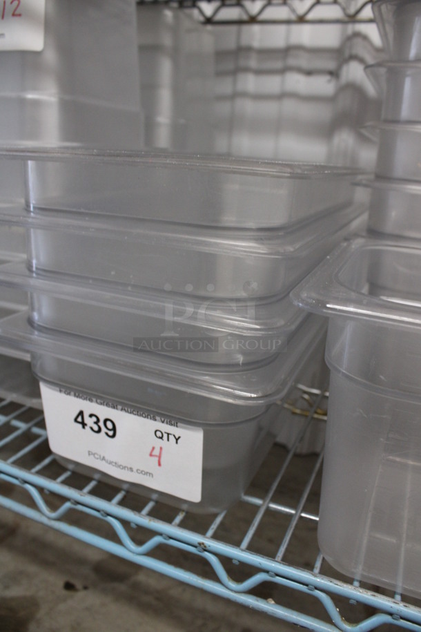 ALL ONE MONEY! Lot of 4 Clear Poly 1/3 Size Drop In Bins! 1/3x4 - Image 3 of 3