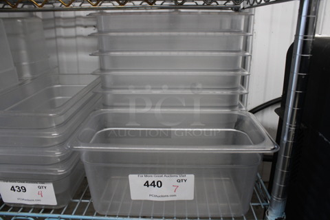 ALL ONE MONEY! Lot of 7 Clear Poly 1/3 Size Drop In Bins! 1/3x6