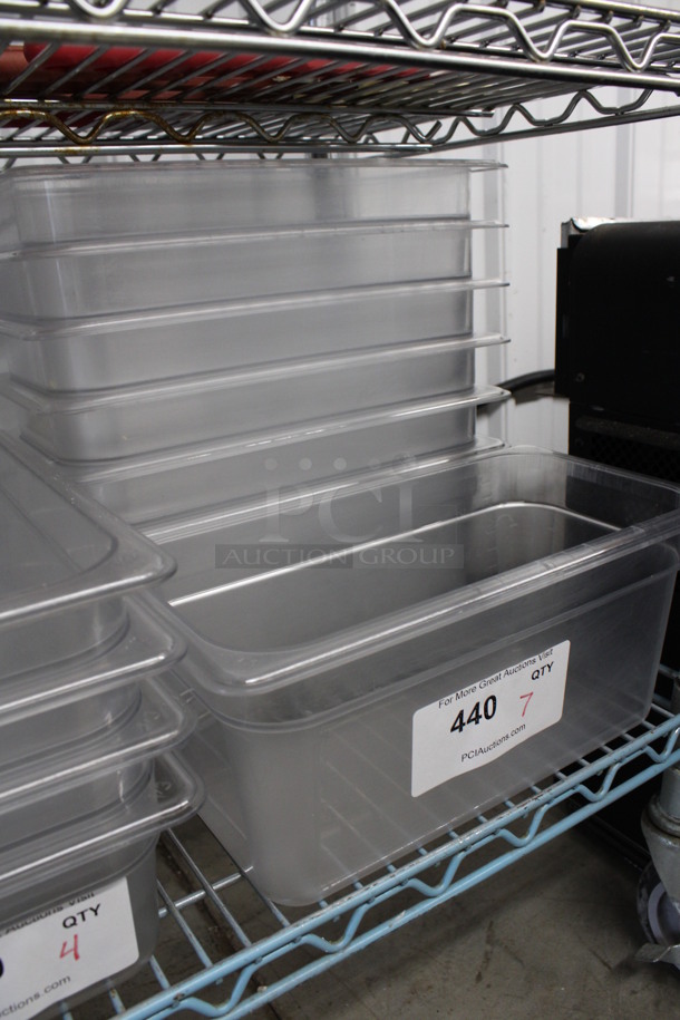 ALL ONE MONEY! Lot of 7 Clear Poly 1/3 Size Drop In Bins! 1/3x6 - Image 2 of 3