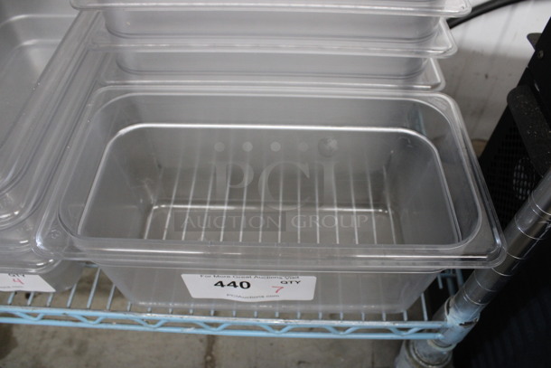 ALL ONE MONEY! Lot of 7 Clear Poly 1/3 Size Drop In Bins! 1/3x6 - Image 3 of 3