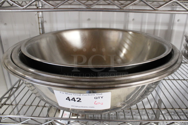 6 Various Metal Bowls. Includes 18.5x18.5x5.5. 6 Times Your Bid! - Image 1 of 3