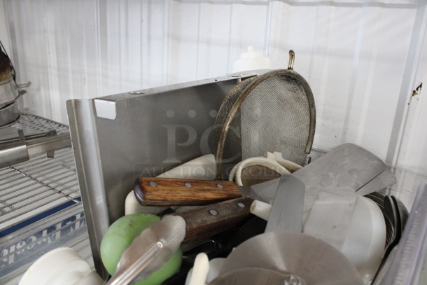 ALL ONE MONEY! Lot of Various Items Including Pizza Pie Cutter, Spatulas and Strainer In Clear Poly Bin! - Image 5 of 5