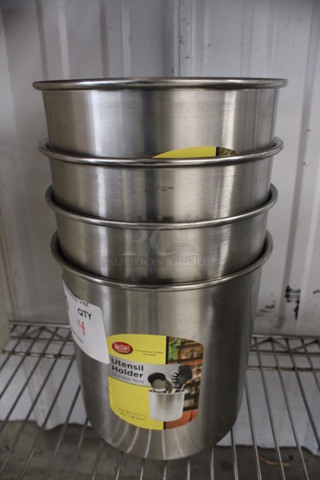 4 Tablecraft Metal Utensil Holder Bins. 7x7x7. 4 Times Your Bid!