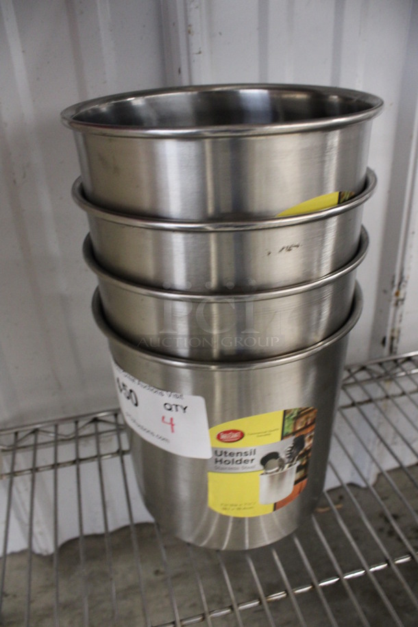 4 Tablecraft Metal Utensil Holder Bins. 7x7x7. 4 Times Your Bid! - Image 2 of 3