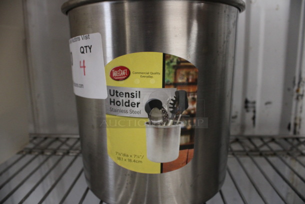 4 Tablecraft Metal Utensil Holder Bins. 7x7x7. 4 Times Your Bid! - Image 3 of 3