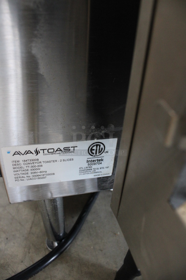 Ava Toast Model TT-300-208 Stainless Steel Commercial Countertop Conveyor Toaster Oven. 208 Volts, 1 Phase. 14.5x16.5x15 - Image 6 of 6