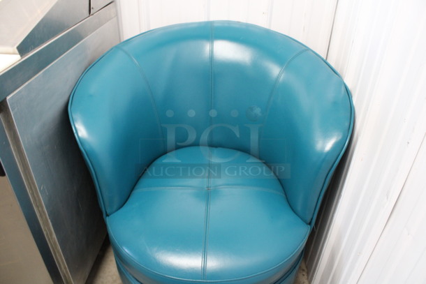 2 Blue/Teal Chairs w/ Backrest. 32x31x32.5. 2 Times Your Bid! - Image 2 of 5