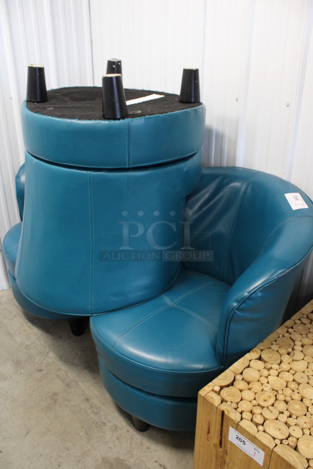 2 Blue/Teal Chairs w/ Backrest. 32x31x32.5. 2 Times Your Bid! - Image 5 of 5