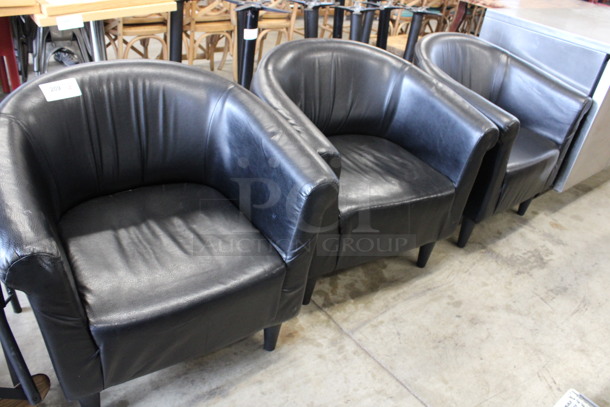 3 Black Chairs w/ Backrest and Arm Rests. 32x28x31. 3 Times Your Bid! - Image 3 of 3