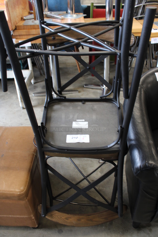 3 Metal and Wooden Bar Height Chairs. 18x18x40. 3 Times Your Bid! - Image 4 of 4