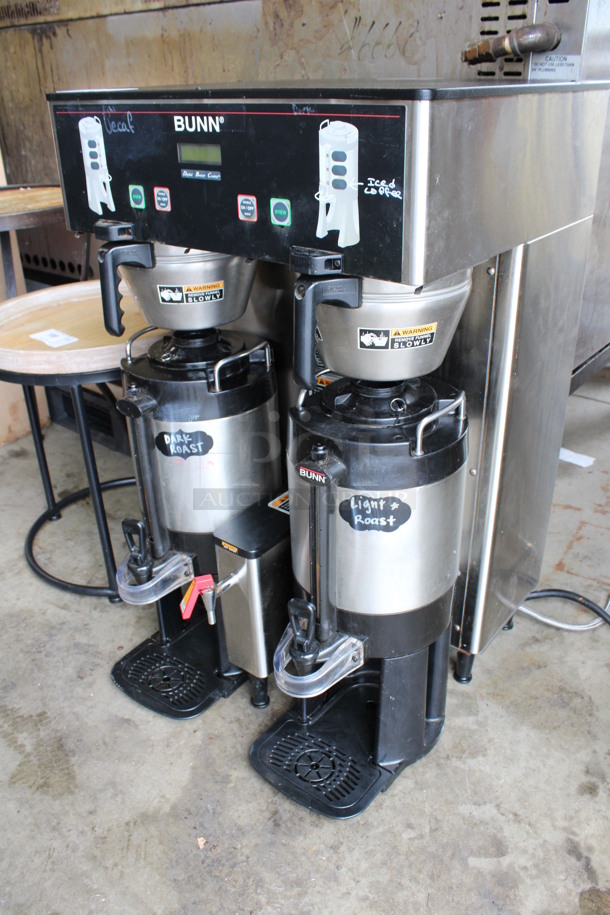 2014 Bunn Model DUAL TF DBC Stainless Steel Commercial Countertop Dual Coffee Machine w/ Hot Water Dispenser, 2 Metal Brew Baskets and 2 Metal Satellite Dispensers. 120/240 Volts, 1 Phase. 22x24x36 - Image 3 of 5