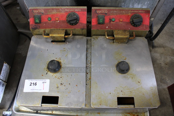 Avantco Stainless Steel Countertop Electric Powered Double Bay Fryer w/ 2 Lids. 115 Volts, 1 Phase. 22x16x11 - Image 3 of 6