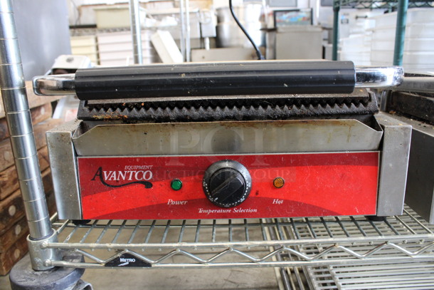 Avantco Model 177P78 Stainless Steel Commercial Countertop Electric Panini Press. 120 Volts, 1 Phase. 17x15x7.5. Tested and Working! - Image 2 of 5