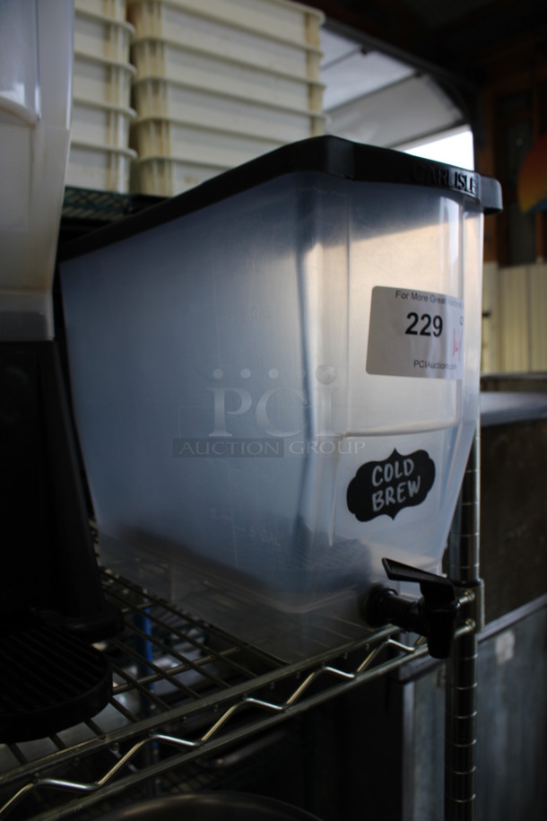 Carlisle Clear and Black Beverage Dispensing Unit w/ 1 Hoppers and Stand w/ Lid. 16x19x20 - Image 2 of 4