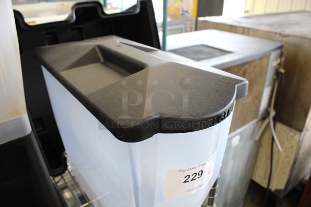 Carlisle Clear and Black Beverage Dispensing Unit w/ 1 Hoppers and Stand w/ Lid. 16x19x20 - Image 3 of 4