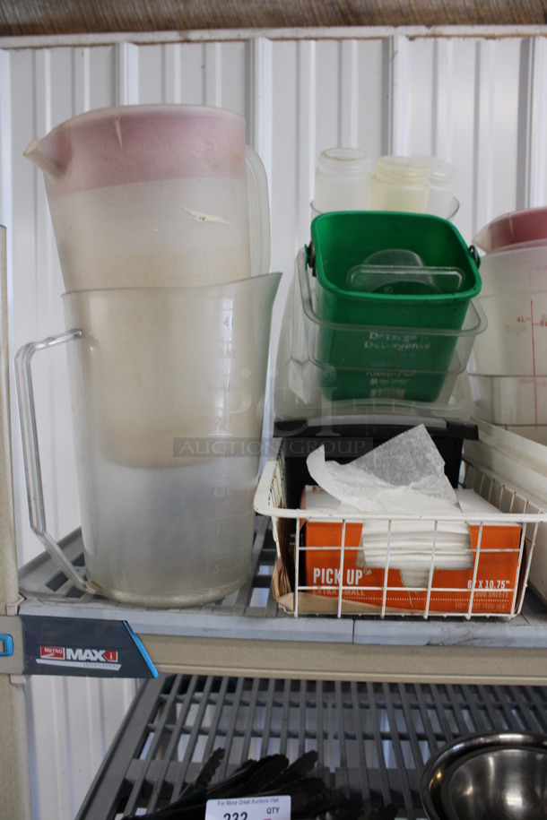 ALL ONE MONEY! Lot of Various Poly Items Including Bins, Lids and Pitchers! - Image 2 of 5