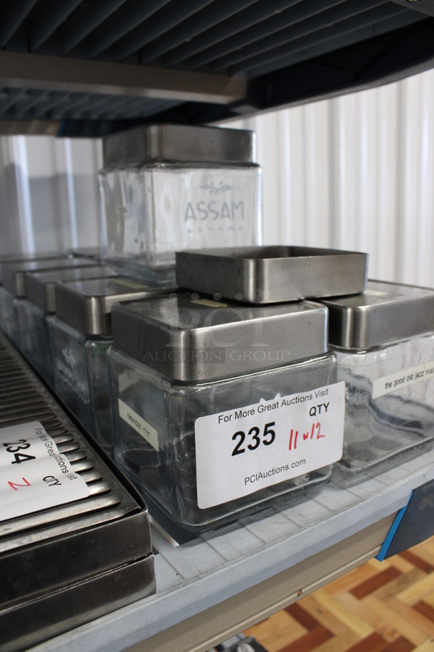 11 Glass Containers w/ 12 Metal Lids. 4.5x4.5x4.5. 11 Times Your Bid! - Image 2 of 3