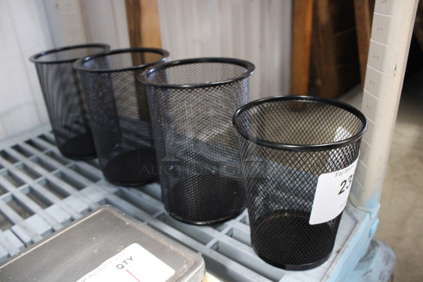 ALL ONE MONEY! Lot of 4 Black Mesh Pencil Holders! 4.5x4.5x5.5, 4.5x4.5x6 - Image 3 of 3