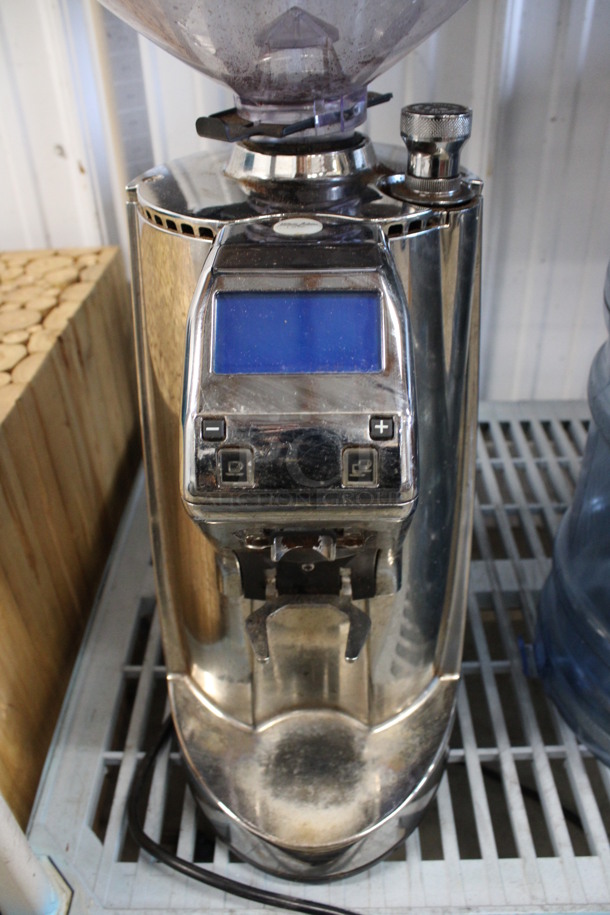 2017 Victoria Arduiro Model MDJ OD Metal Commercial Countertop Espresso Bean Grinder w/ Hopper. 110-120 Volts, 1 Phase. 8x11x24. Tested and Powers On But Parts Do Not Move - Image 3 of 6