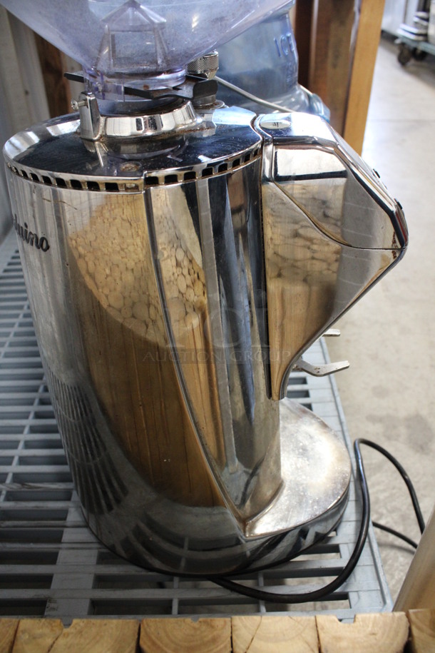 2017 Victoria Arduiro Model MDJ OD Metal Commercial Countertop Espresso Bean Grinder w/ Hopper. 110-120 Volts, 1 Phase. 8x11x24. Tested and Powers On But Parts Do Not Move - Image 4 of 6