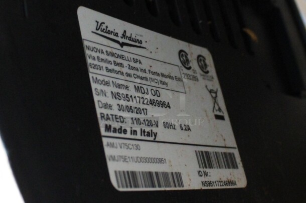2017 Victoria Arduiro Model MDJ OD Metal Commercial Countertop Espresso Bean Grinder w/ Hopper. 110-120 Volts, 1 Phase. 8x11x24. Tested and Powers On But Parts Do Not Move - Image 6 of 6