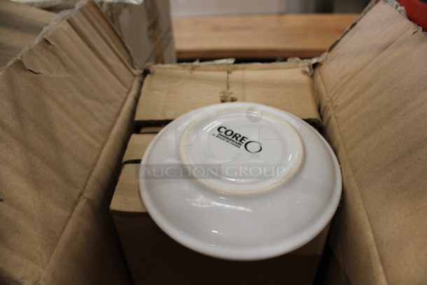 30 BRAND NEW IN BOX! Core White Ceramic Saucers. 5x5x1. 30 Times Your Bid! - Image 3 of 4