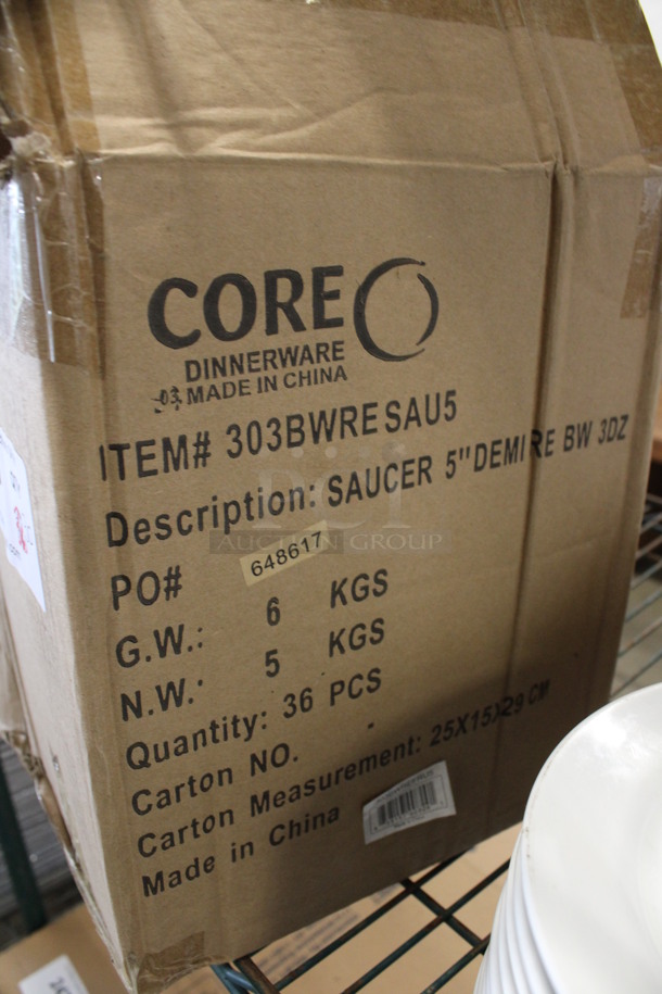 30 BRAND NEW IN BOX! Core White Ceramic Saucers. 5x5x1. 30 Times Your Bid! - Image 4 of 4