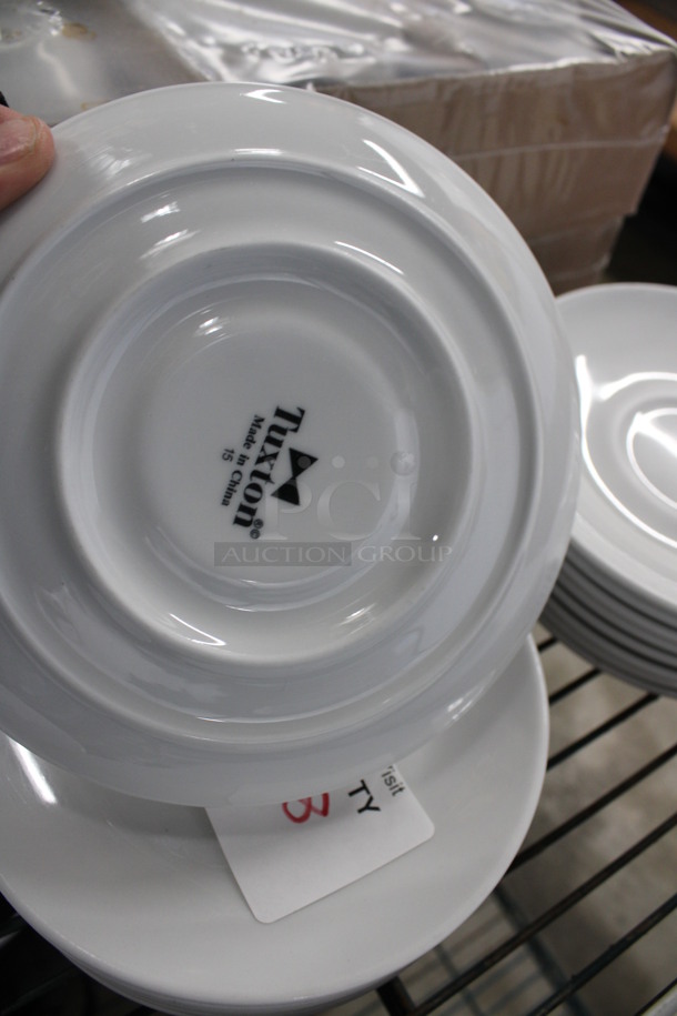 9 White Ceramic Saucers. 6.5x6.5x1. 9 Times Your Bid! - Image 2 of 3