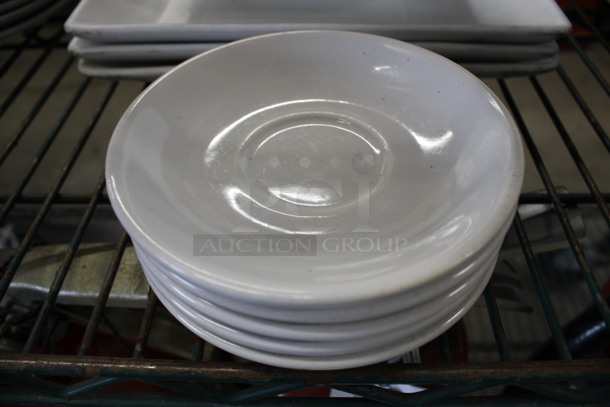 6 White Ceramic Saucers. 5x5x1. 6 Times Your Bid!