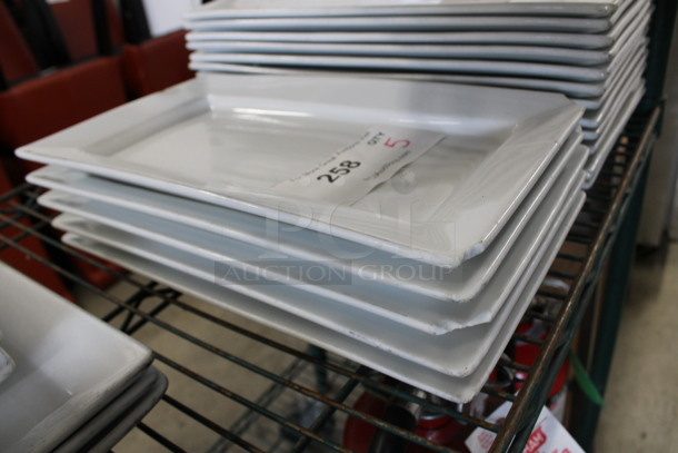 5 White Ceramic Rectangular Plates. 7x13x1.5. 5 Times Your Bid! - Image 2 of 3