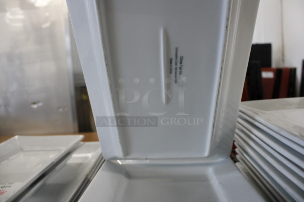 5 White Ceramic Rectangular Plates. 7x13x1.5. 5 Times Your Bid! - Image 3 of 3