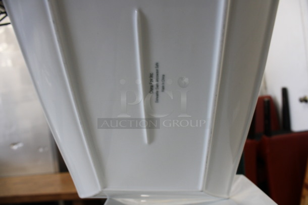 12 White Ceramic Rectangular Plates. 8x15x1. 12 Times Your Bid! - Image 3 of 4