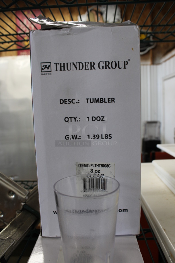 ALL ONE MONEY! Lot of 24 BRAND NEW IN BOX! Thunder Group Clear Poly Beverage Tumblers! 2.5x2.5x4 - Image 3 of 3