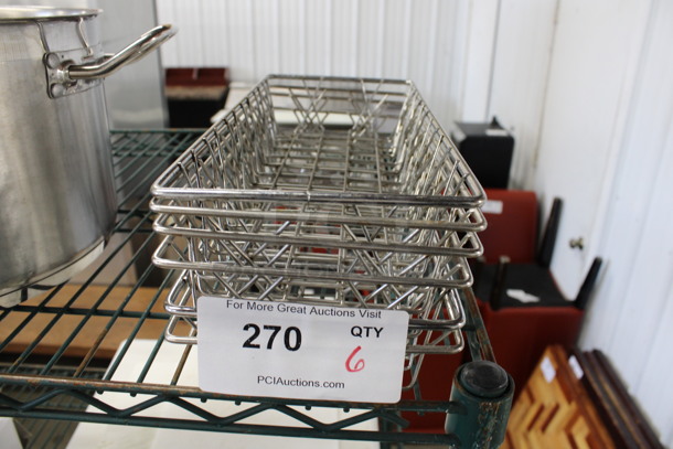 6 Metal Wire Baskets. 6x14x2. 6 Times Your Bid!