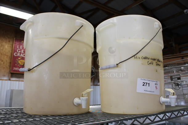 3 Poly Buckets w/ Spigot. 14x16x15. 3 Times Your Bid! - Image 2 of 3