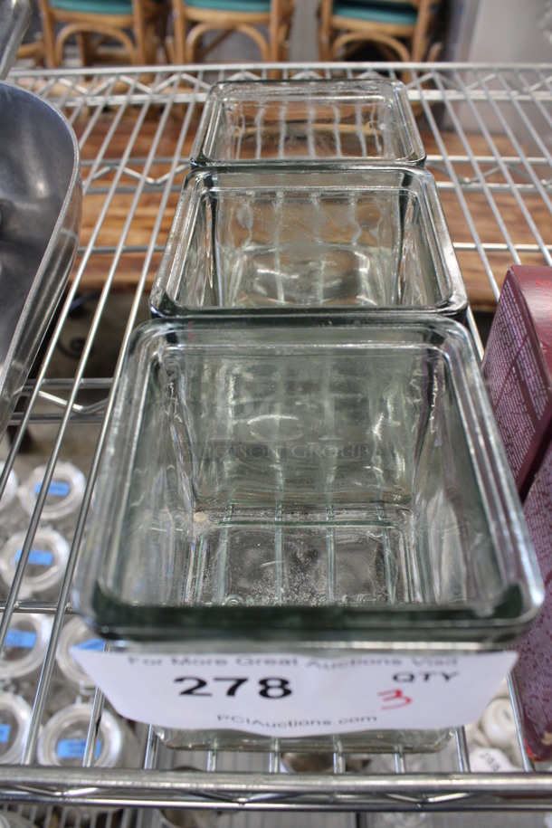 3 Glass Jars. 4x4x4. 3 Times Your Bid! - Image 2 of 2