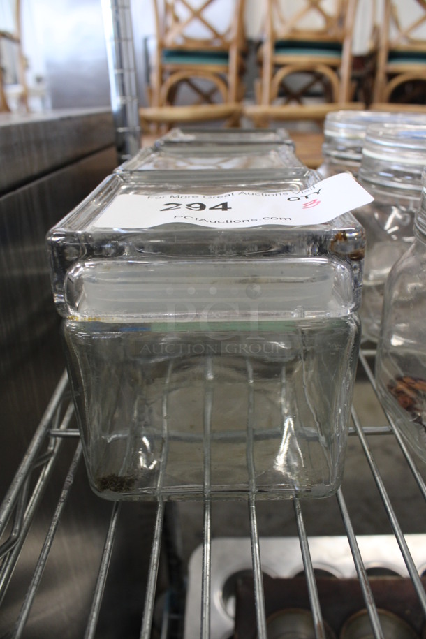 3 Glass Jars w/ Lid. 4.5x4.5x5. 3 Times Your Bid!