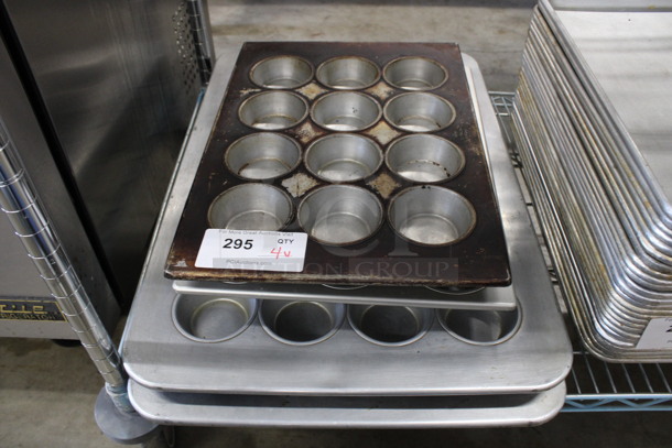 4 Various Metal Muffin Baking Pans. Includes 18x26x2. 4 Times Your Bid! - Image 1 of 5